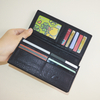 Unisex Genuine Leather Simple Wallet Black Bifold Long Wallet