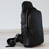 Men's Genuine Leather Sling Bag Chest Shoulder Daypack Waterproof Crossbody Bag