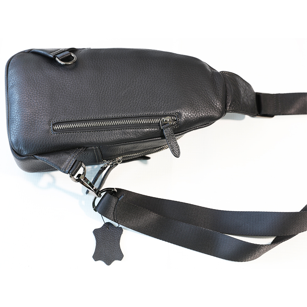Men's Genuine Leather Sling Bag Chest Shoulder Daypack Waterproof Crossbody Bag