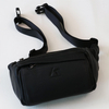 Black Fanny Pack for Men Genuine Leather Waist Bag Multiple Pockets Metal Zippers Belt Bag