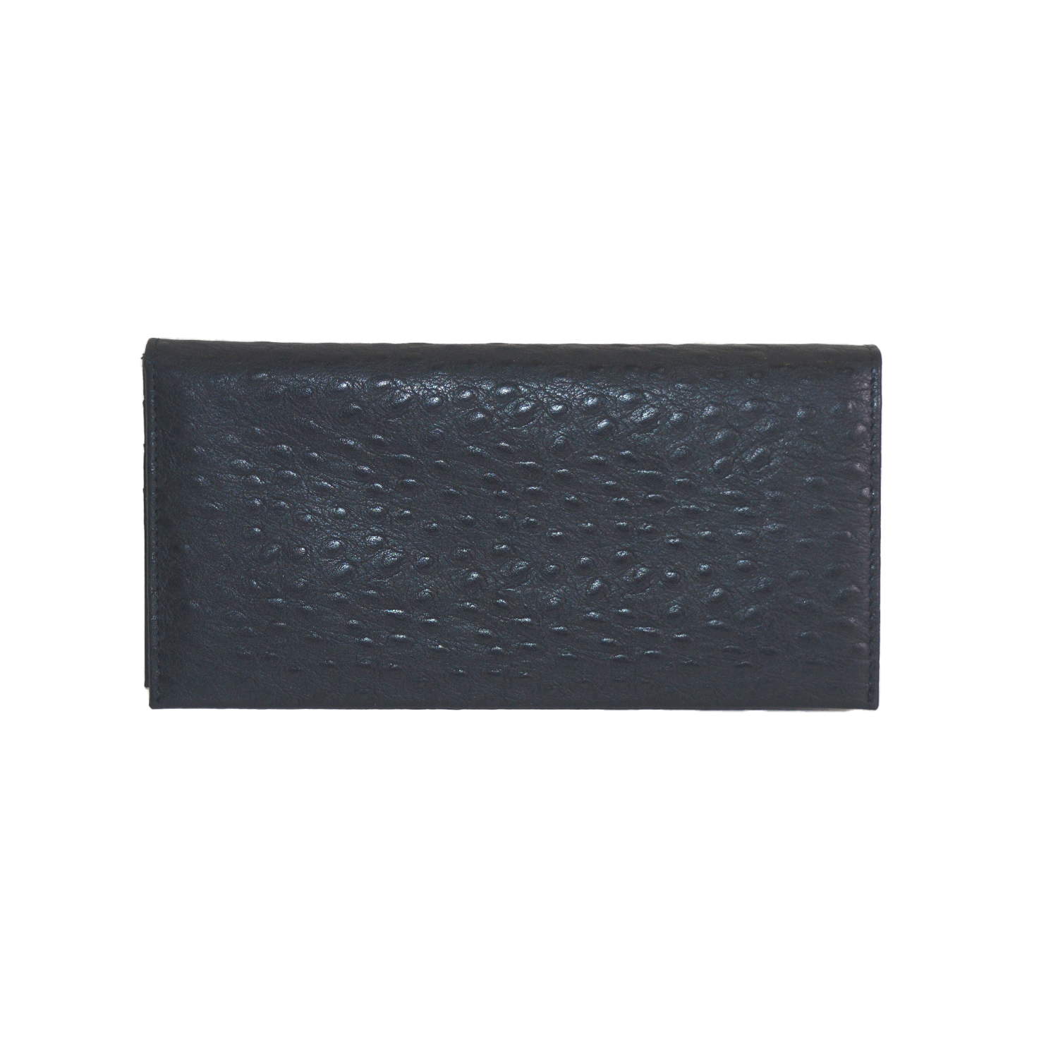 Mens Stylish Flip Fold Slim Design Wallet Black Bifold Ostrich Real Leather Wallet