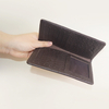 Mens Ultra Slim Profile Soft Bifold Brown Ostrich Leather Wallet for Card
