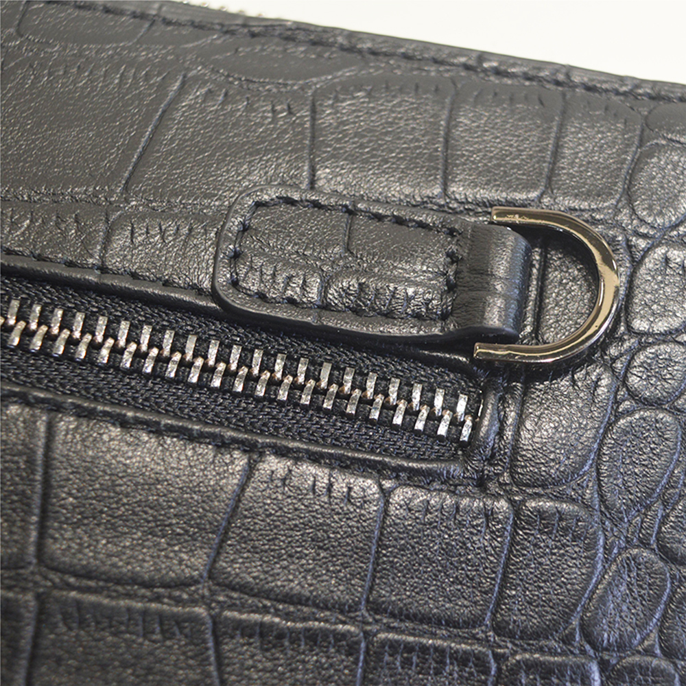 Wristlet Wallet Brown Crocodile Leather Clutch Purses for Men Women