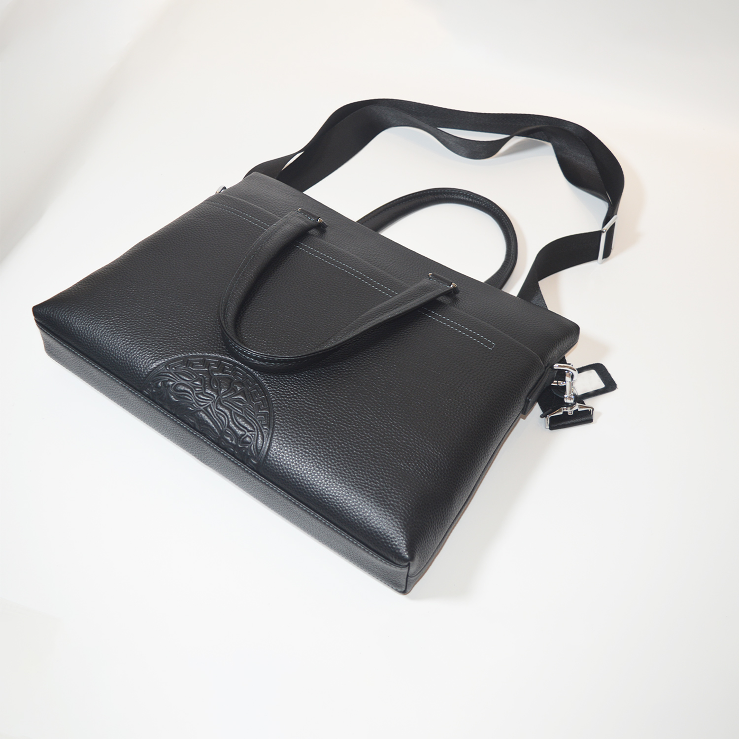 Genuine Leather Mens Handbag Shoulder Bag Briefcase Multifunctional Computer Bag