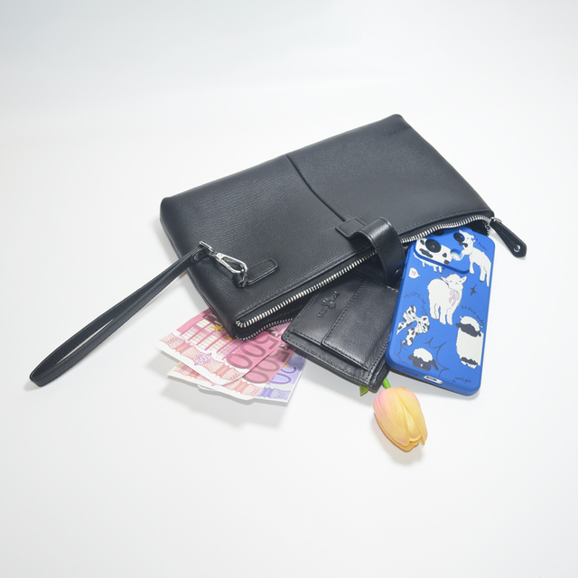 Mens Clutch Bag Purse Handbag 11 inches Slim Hand Bag Clutch Wallet