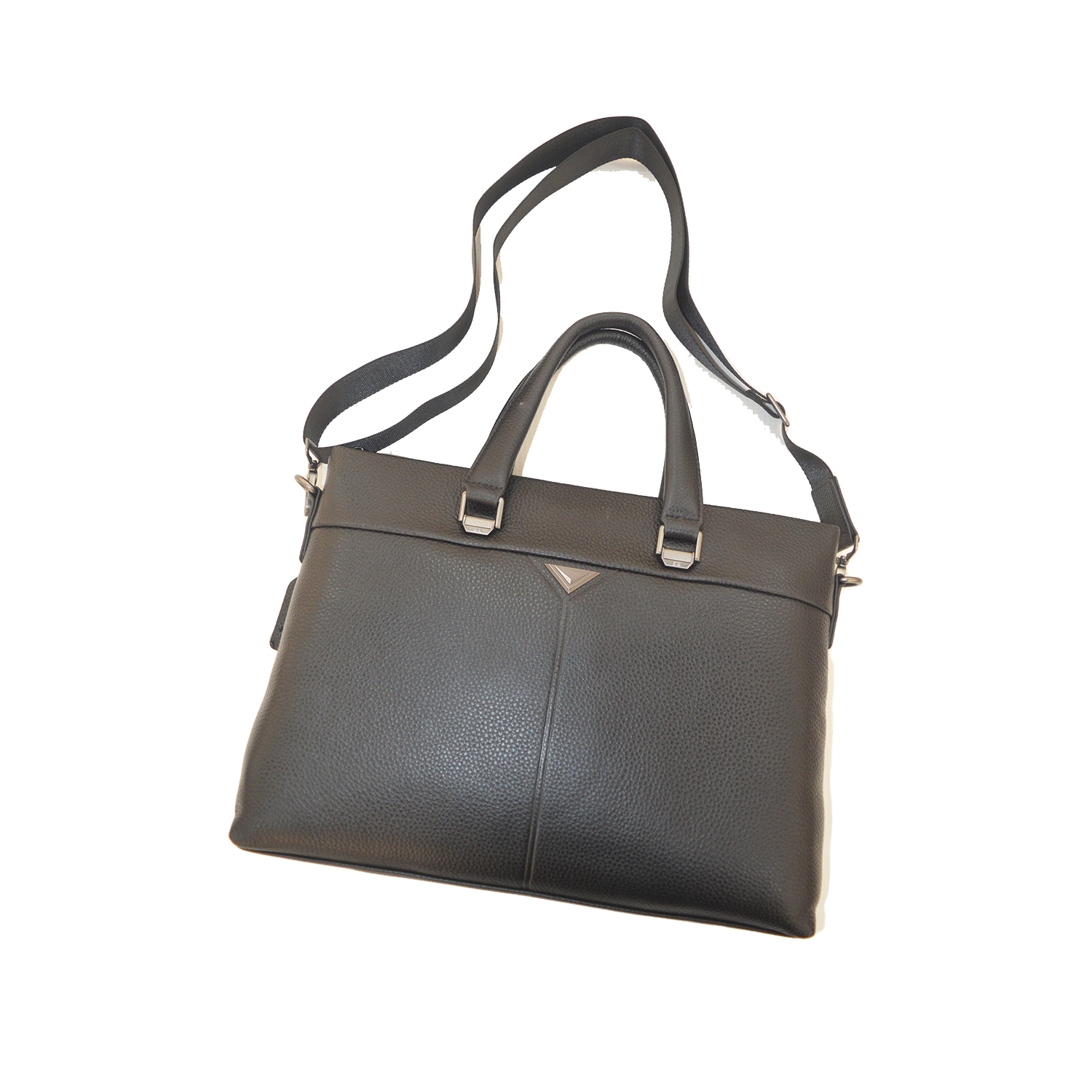 Formal Genuine Cowhide Leather Briefcase Shoulder Laptop Business Bag for Men & Women