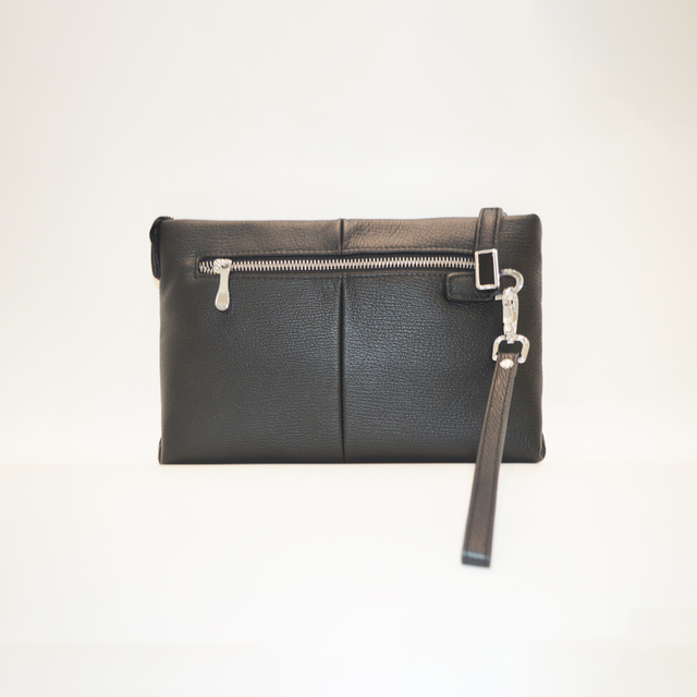 Mens Leather Clutch Purse Bag Versatile Business Wallet Magnetic Snap Clutch Phone Holder Handbag