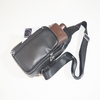 Mens Sling Bag Small Genuine Leather Chest Shoulder Bags Travel Crossbody Casual Daypack Black
