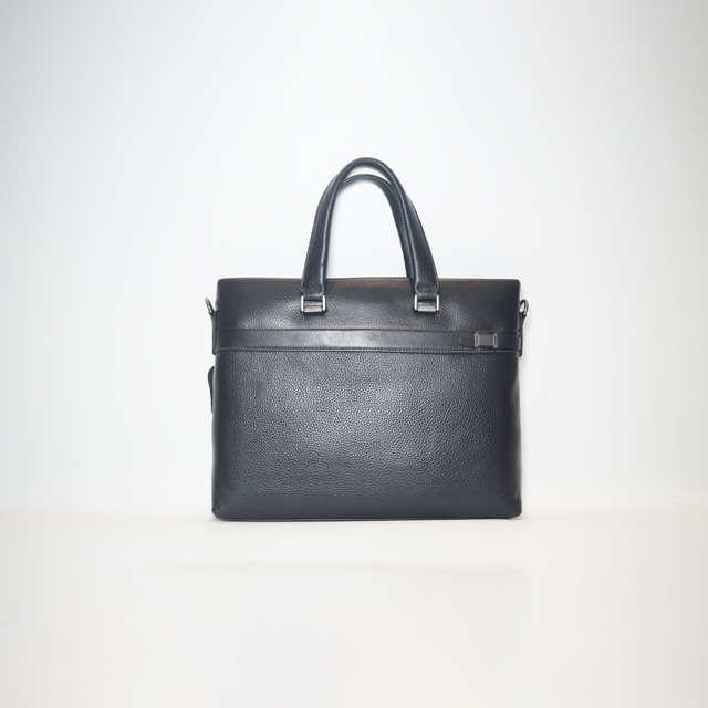 Men Minimalist Design Waterproof Real Leather Briefcase Messenger Bag Office Business Laptop Bag