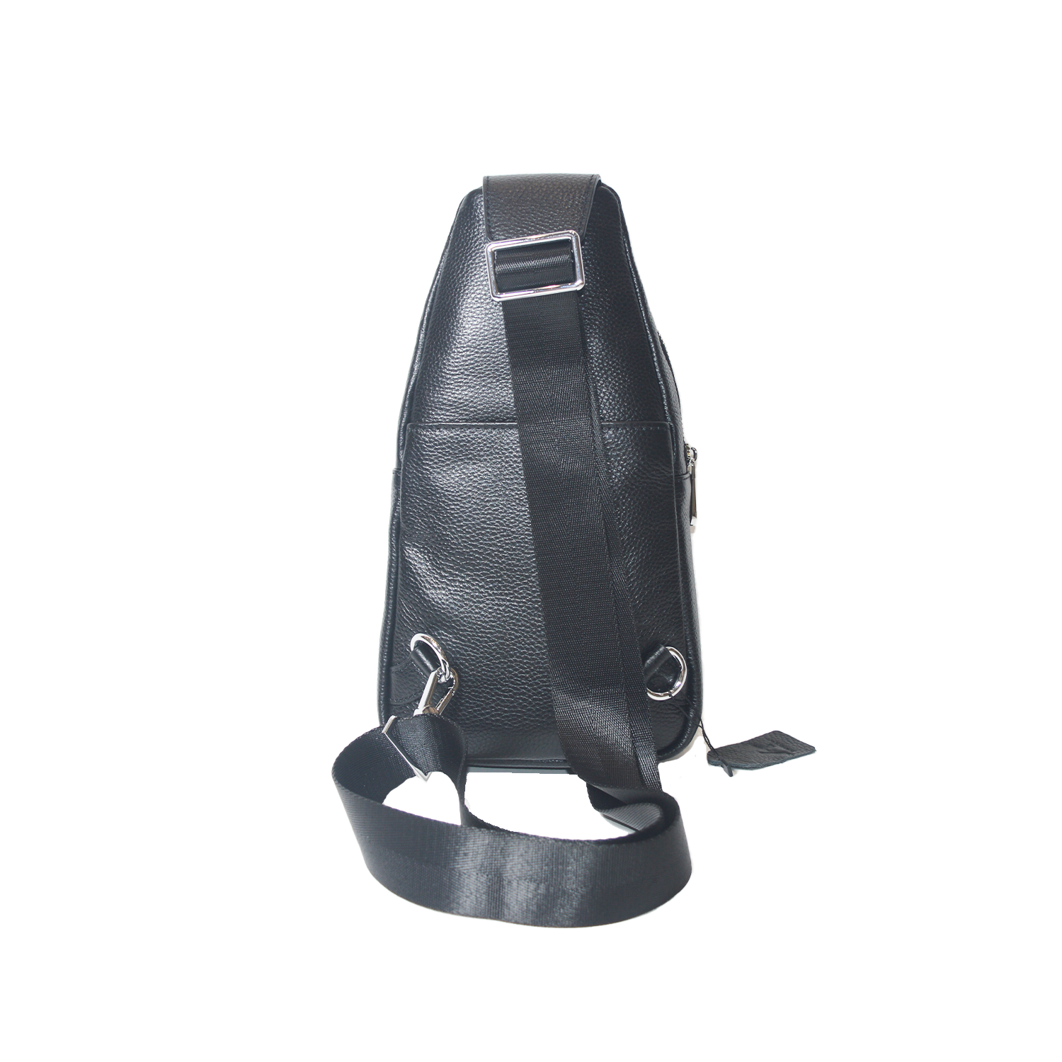 Genuine Leather Sling Bag for Men and Women Crossbody Small Fanny Packs Chest Travel Backpack Daypack Black