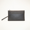 Men's Genuine Leather Envelope Clutch Handbag with Phone Pocket and 6 Card Slots