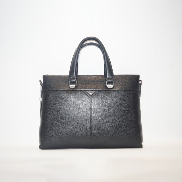 Formal Genuine Cowhide Leather Briefcase Shoulder Laptop Business Bag for Men & Women