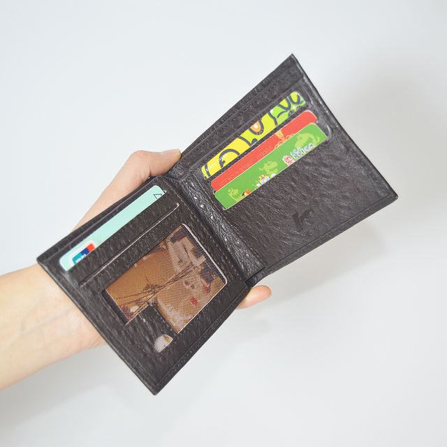 Brown Ostrich Leather Wallet Thin Minimalist Bifold Design Small Wallet Purse